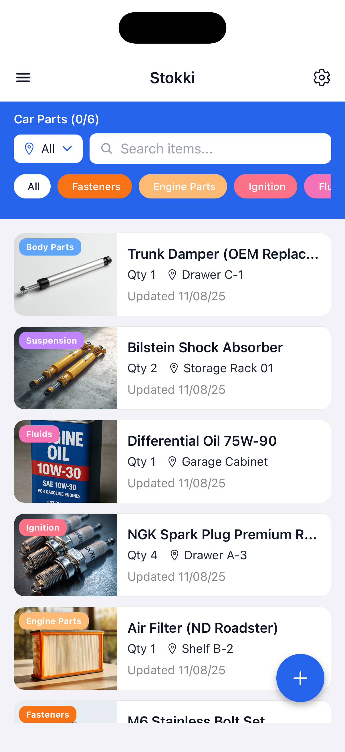 Stokki app item list