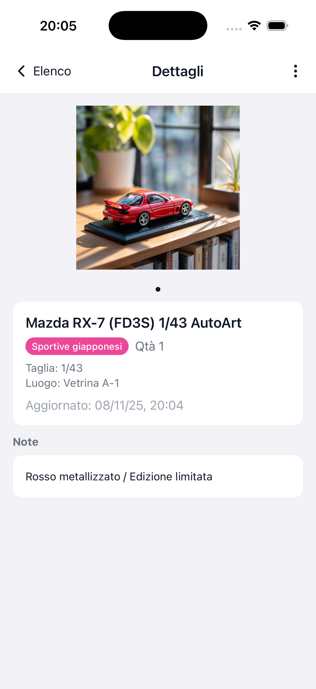 Schermata dettaglio articolo