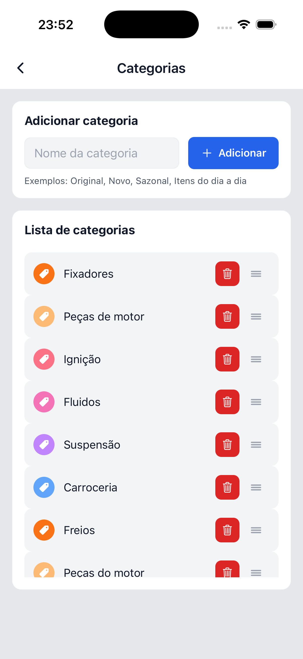 Categorias do Stokki